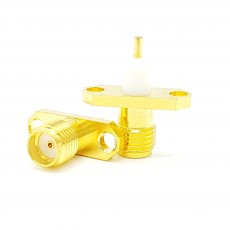 7GHz SMA(F)ST 2Hole Flange Connector-5-3mm(Gold)